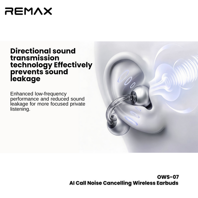 REMAX - OWS-07 Clip-on ear style true wireless stereo music call WIreless Earbud