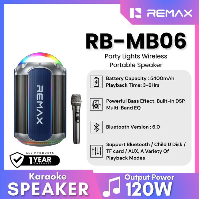 REMAX - RB-MB06 Lighting Party Bluetooth Wireless Speaker (120W )