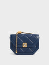 CHARLES & KEITH Avis Geometric Shoulder Bag Navy