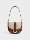 CHARLES & KEITH Gabine Two-Tone Saddle Bag Chocolate