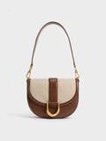 CHARLES & KEITH Gabine Two-Tone Saddle Bag Chocolate