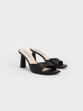 CHARLES & KEITH Geometric Heeled Mules Black