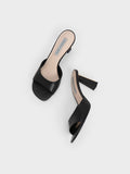 CHARLES & KEITH Geometric Heeled Mules Black