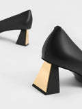 CHARLES & KEITH Trapeze Kitten Heel Pumps Black