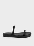 CHARLES & KEITH Braided Slides Black