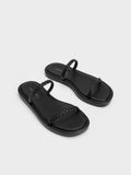 CHARLES & KEITH Braided Slides Black
