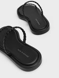 CHARLES & KEITH Braided Slides Black