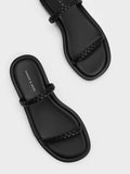 CHARLES & KEITH Braided Slides Black