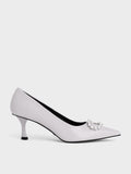 CHARLES & KEITH Gem-Embellished Patent Leather Pumps Lilac