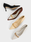 CHARLES & KEITH Chunky Chain Stilleto Heel Pumps Black