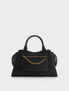 CHARLES & KEITH Avis Trapeze Tote Bag Black