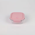 1 NOM Square Glass Food Storage Container 800ml - Pink