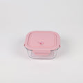 1 NOM Square Glass Food Storage Container 800ml - Pink