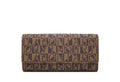 Bonia Brown Monogram Long 3 Fold Wallet 86522-502-15