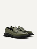 PEDRO Men Icon Leather Loafers - Military Green