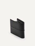 PEDRO Men Embossed Leather Bi-Fold Wallet - Black