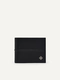 PEDRO Men Embossed Leather Bi-Fold Wallet - Black