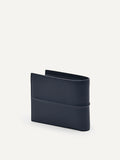 PEDRO Embossed Leather Bi-Fold Wallet with Insert - Navy