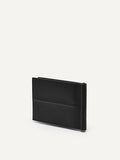 PEDRO Embossed Leather Bi-Fold Money Clip - Black