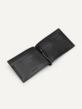 PEDRO Embossed Leather Bi-Fold Money Clip - Black