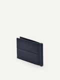 PEDRO Embossed Leather Bi-Fold Money Clip - Navy