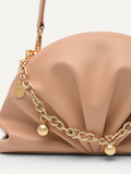 PEDRO Lyra Ruched Clutch - Nude