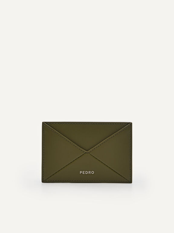 PEDRO Women Studio Leather Card Holder - Military Green